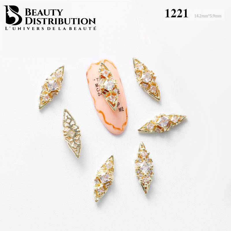 3 Bijoux pour ongles à strass 1221