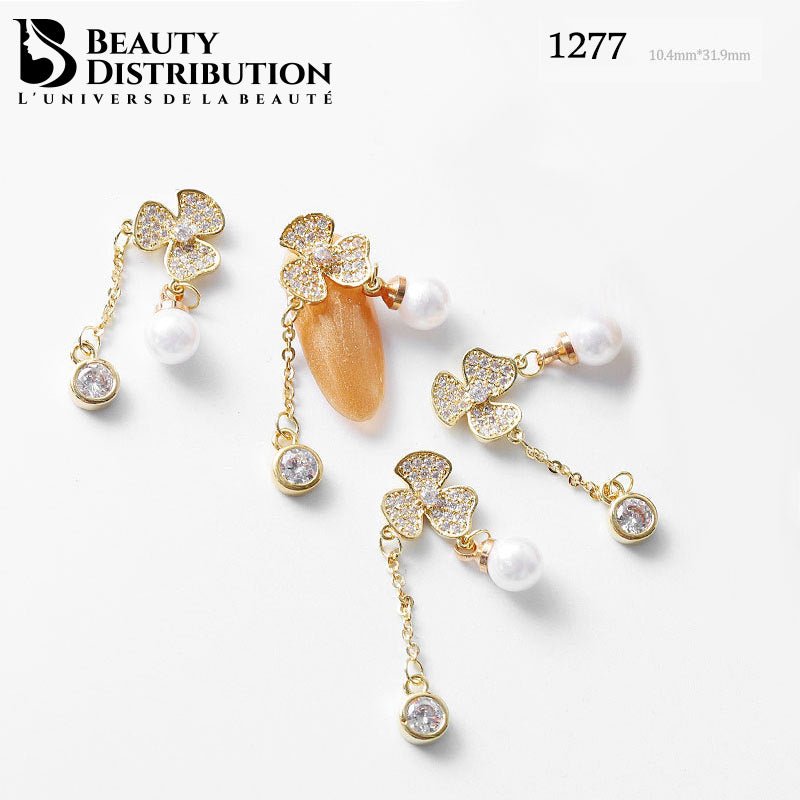 3 Bijoux pour ongles à strass 1277