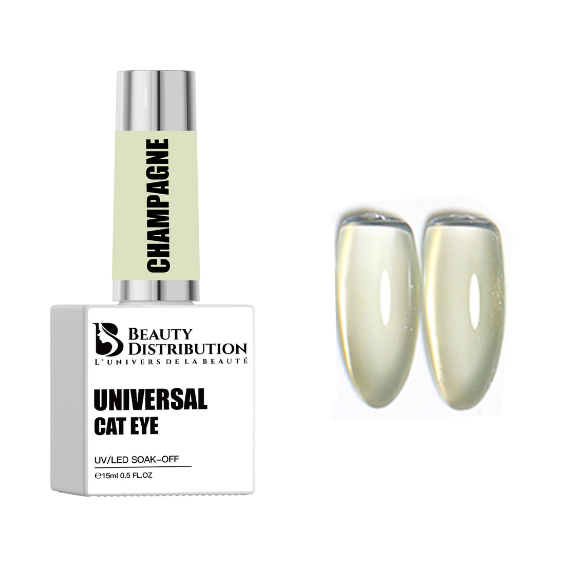 Vernis Semi-Permanent Universal Cat Eye – Champagne (15 ml)