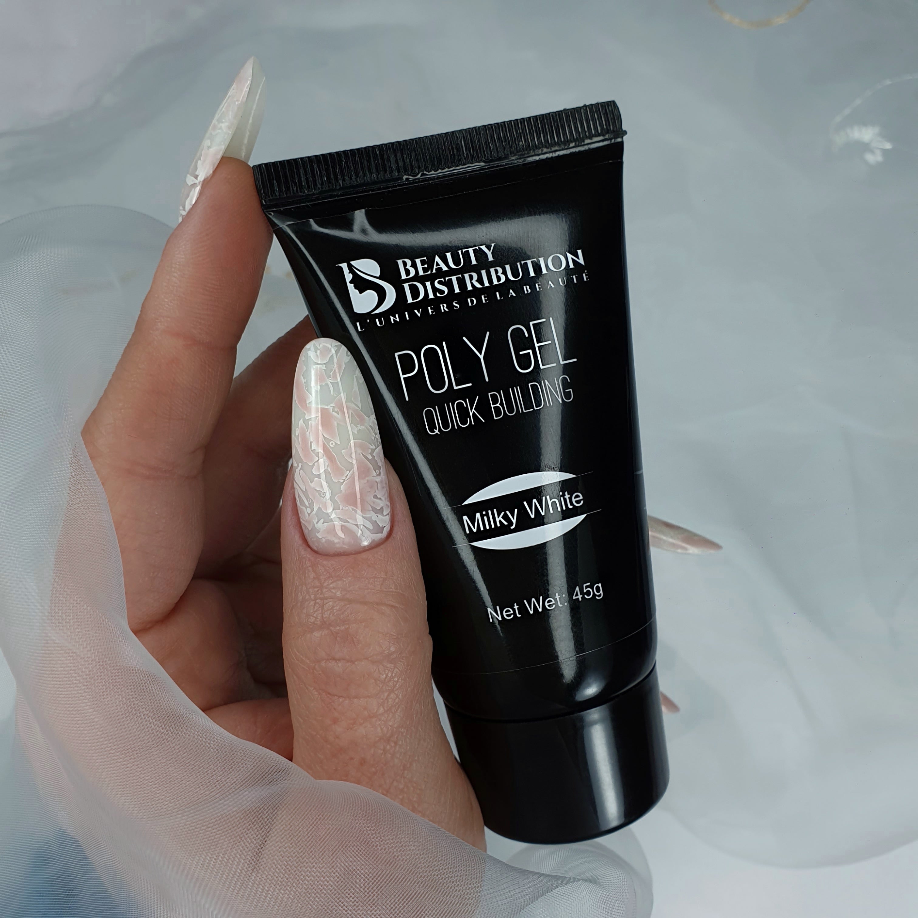 Polygel milky white 45G (thick viscosity)