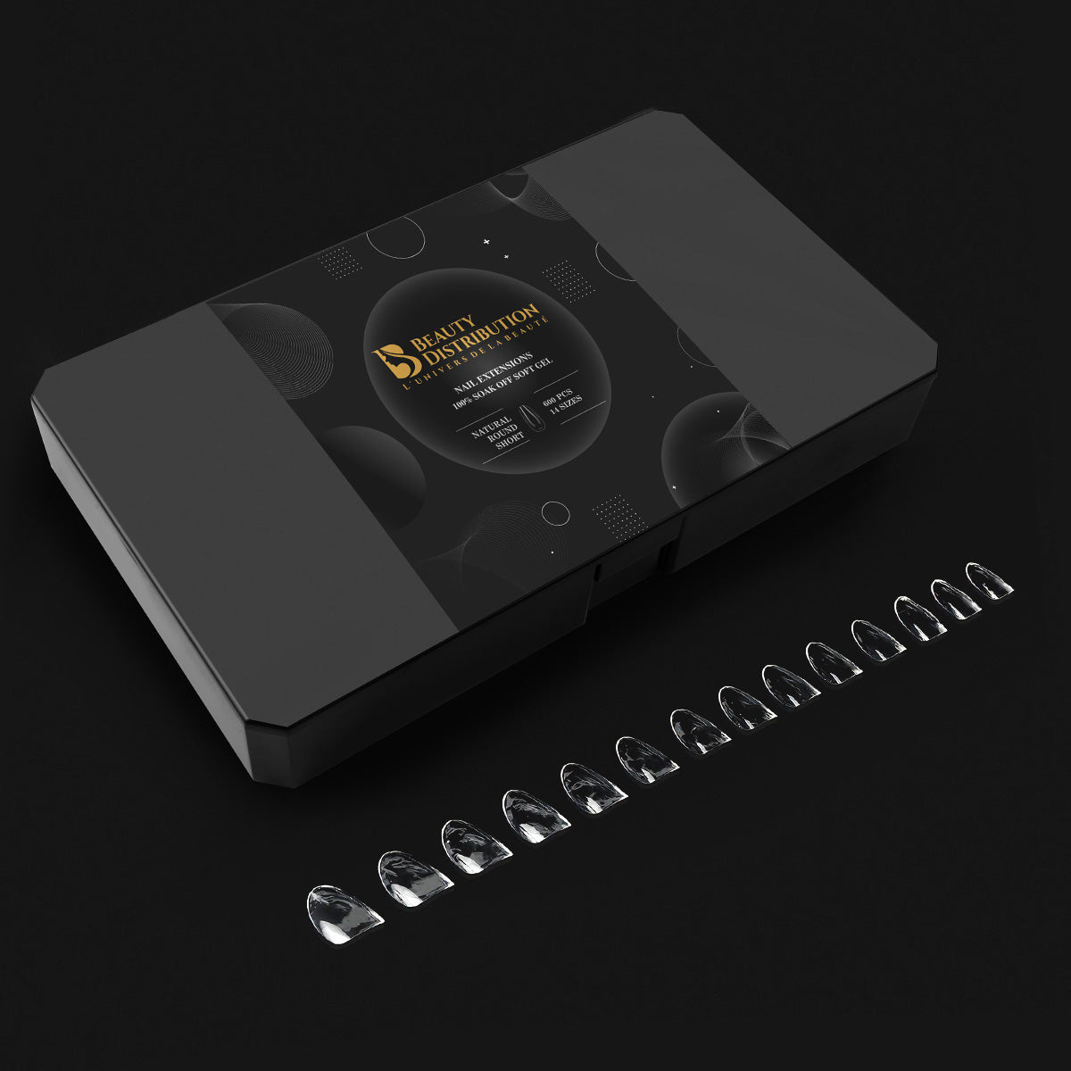 Capsules Premium Ongles Gel Round Courtes Naturel - Kit Pro 600 pcs Gel X