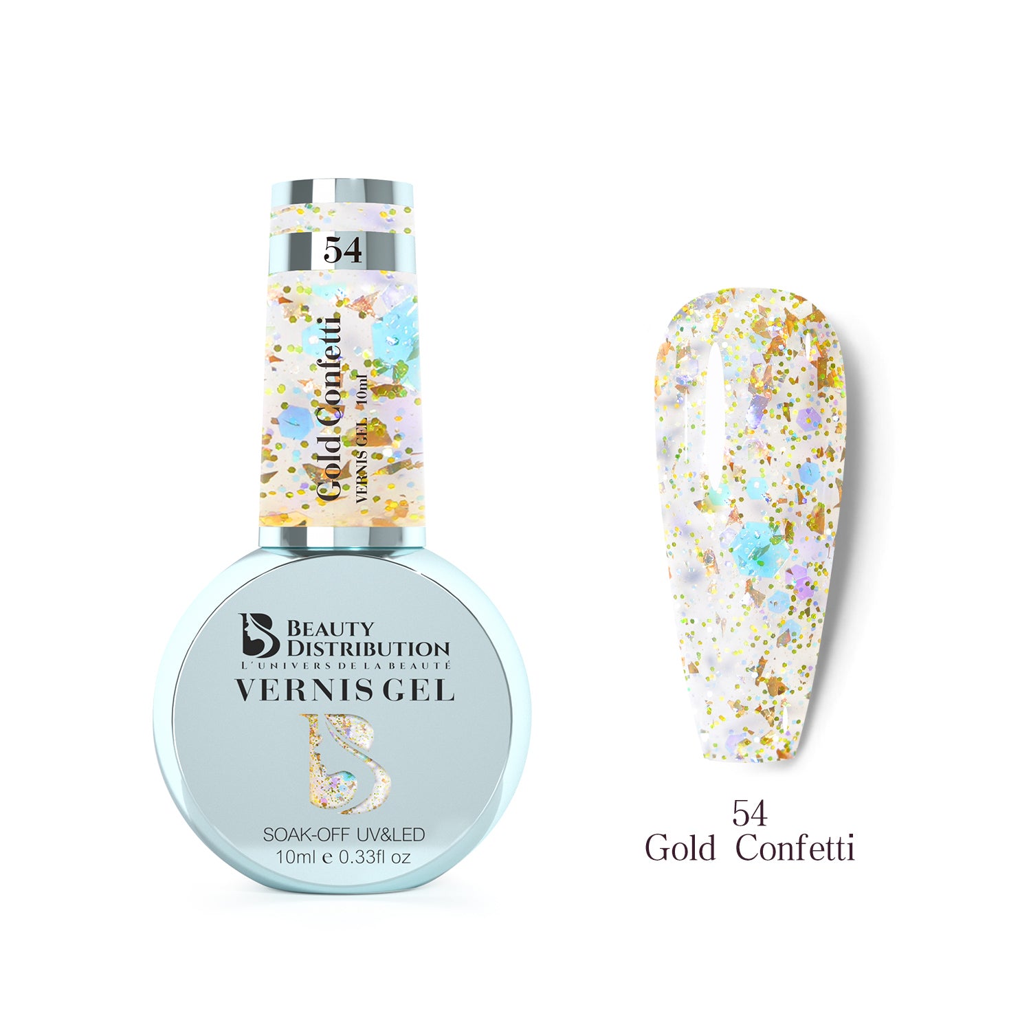 Gel Polish Gold Confetti