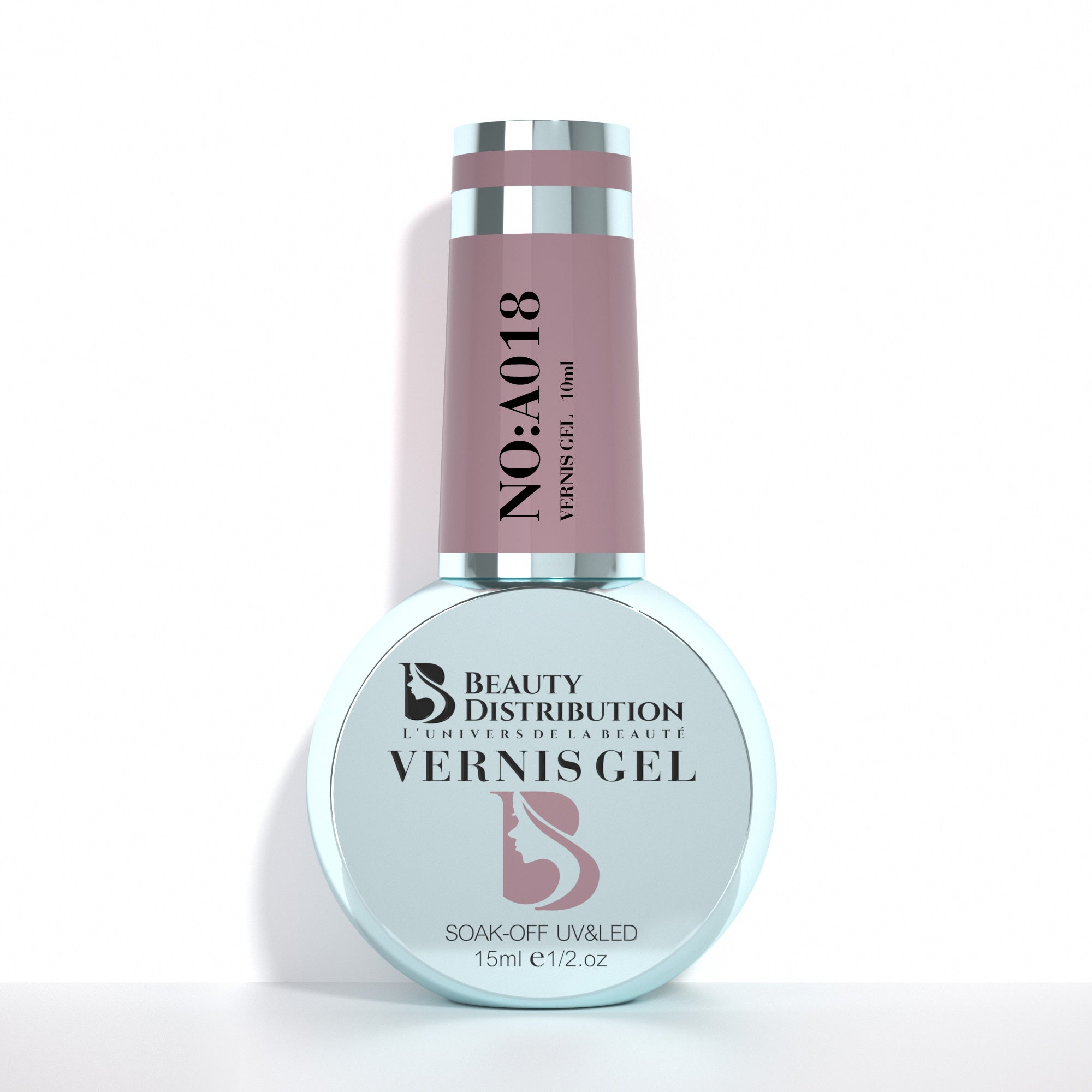 Vernis Semi-Permanent A018 – Mauve Poudré / Lilas Muted (10ml) – UV/LED