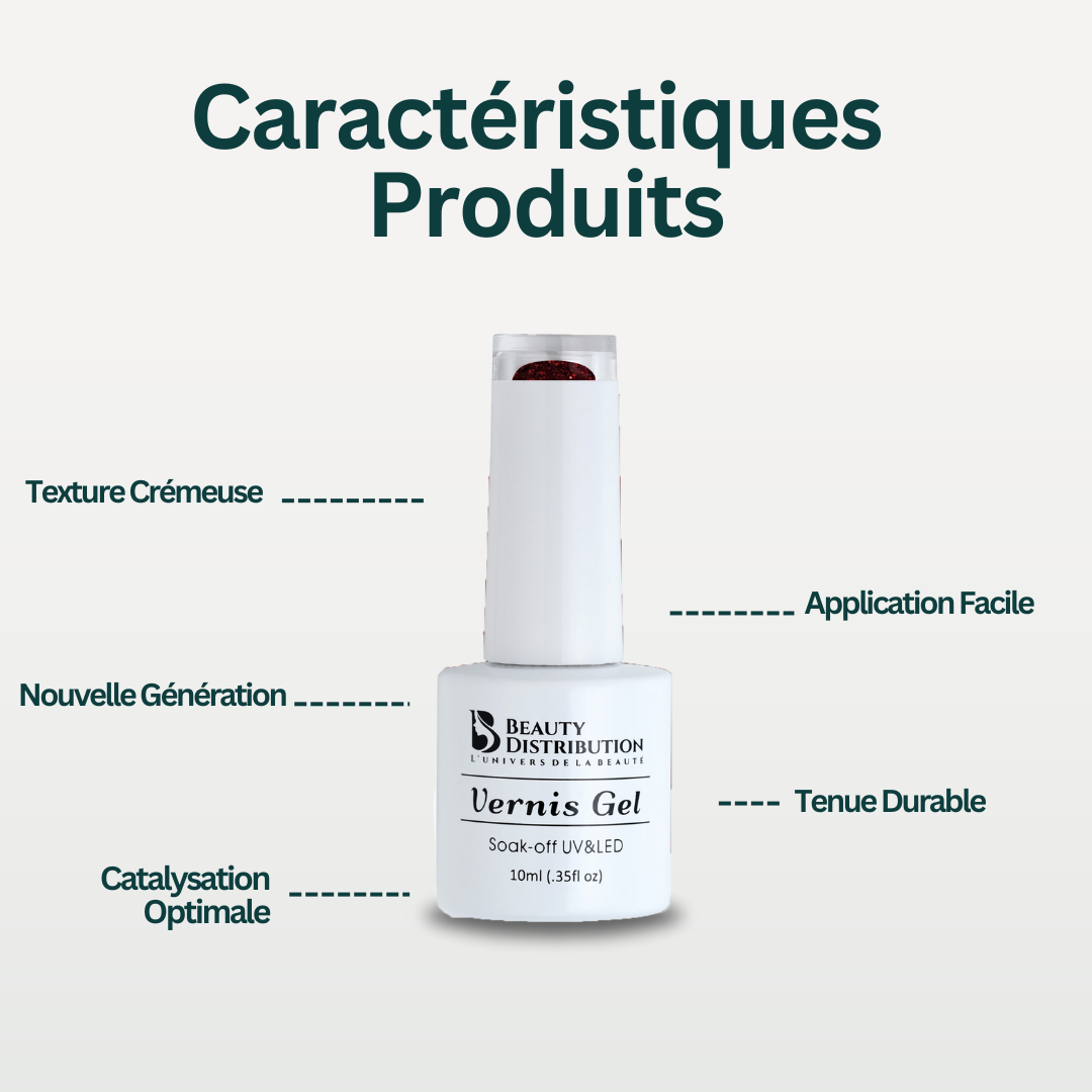 Gel Polish Love Red Glitz A209