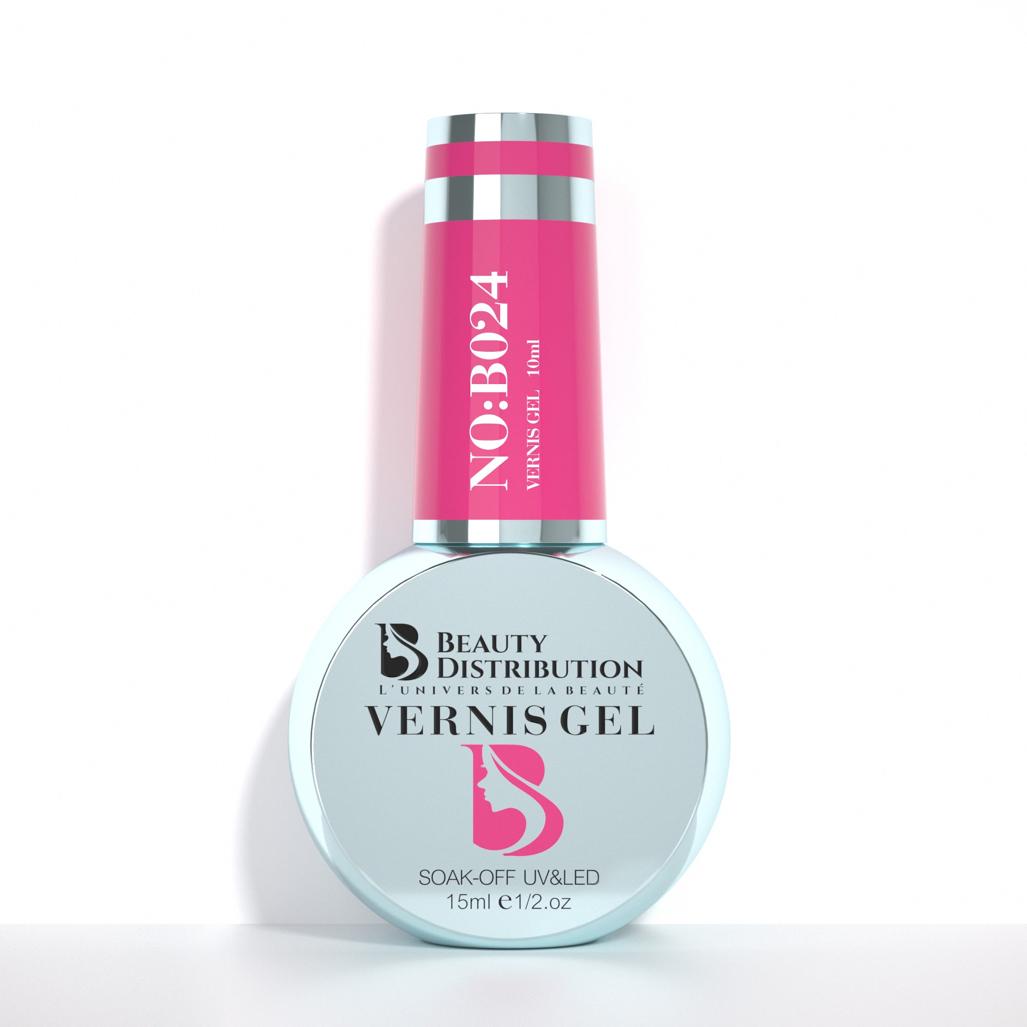 Esmalte en gel plateado rosa intenso B024