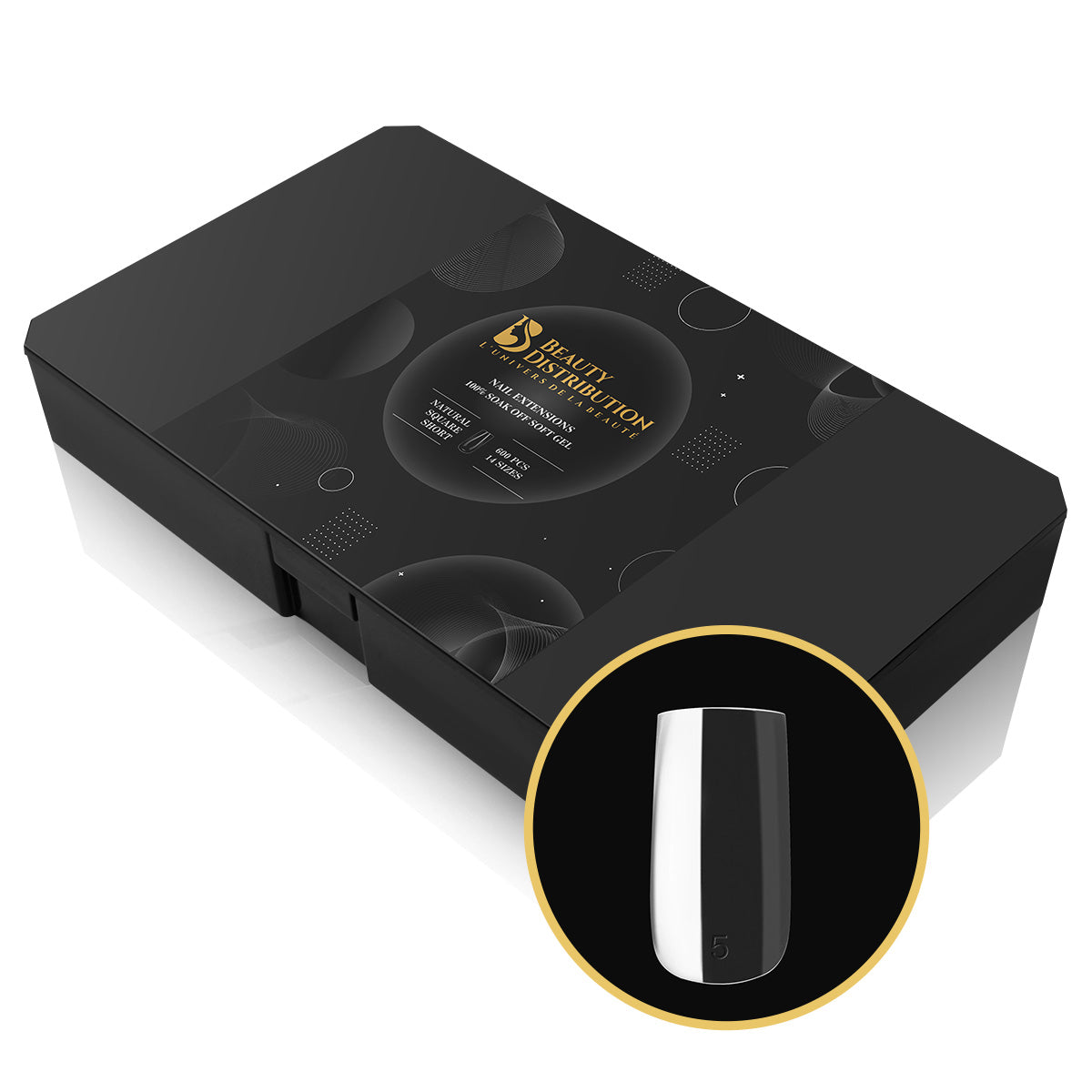 Capsules Prémium Ongles Gel Carrées Courtes - Kit Pro 600 pcs