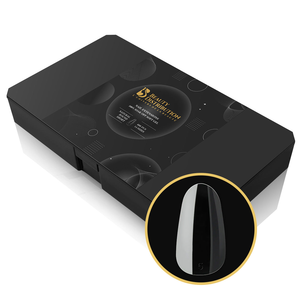 Capsules Premium Ongles Gel Round Courtes Naturel - Kit Pro 600 pcs