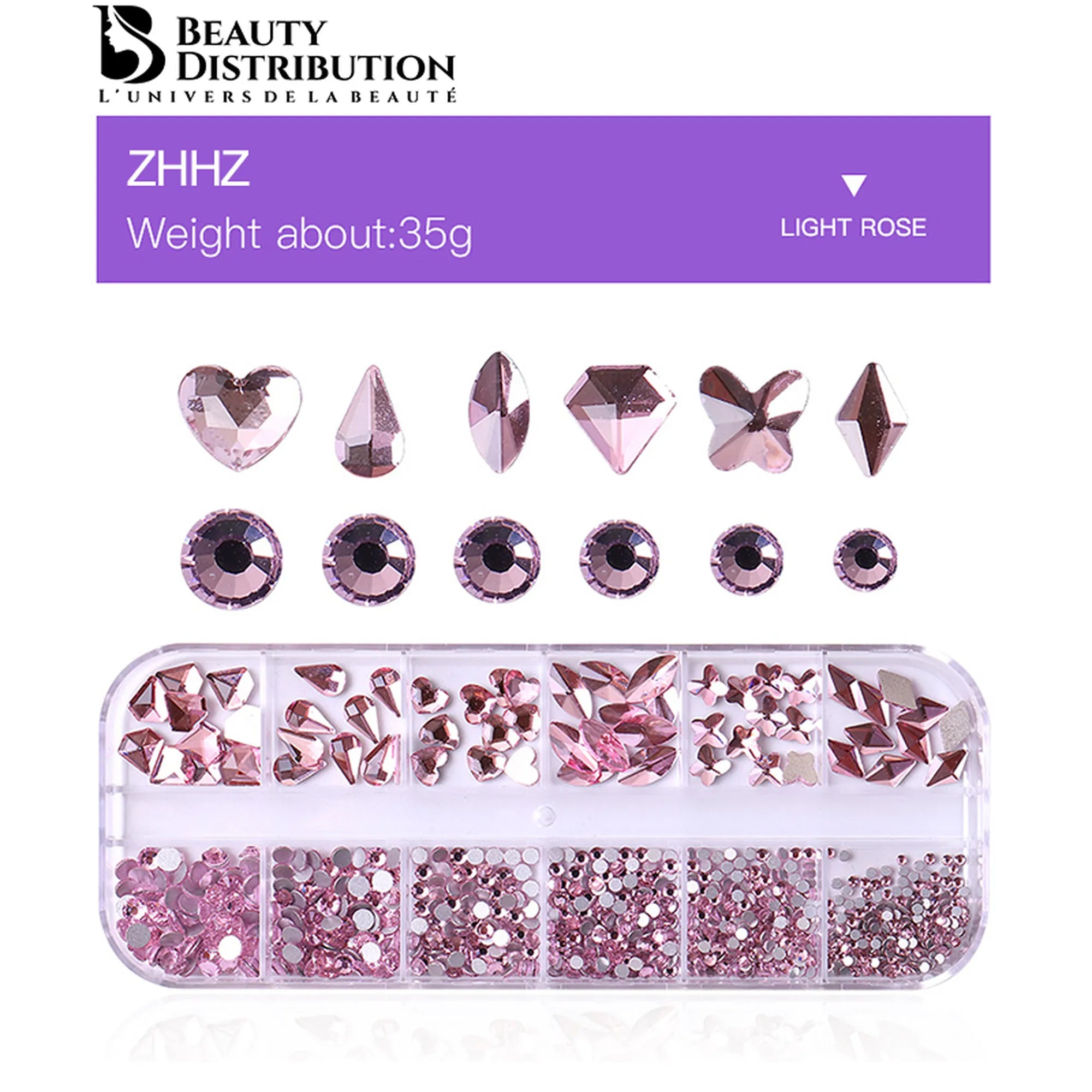 Carrousel Strass Nail Art Light Rose ZHHZ