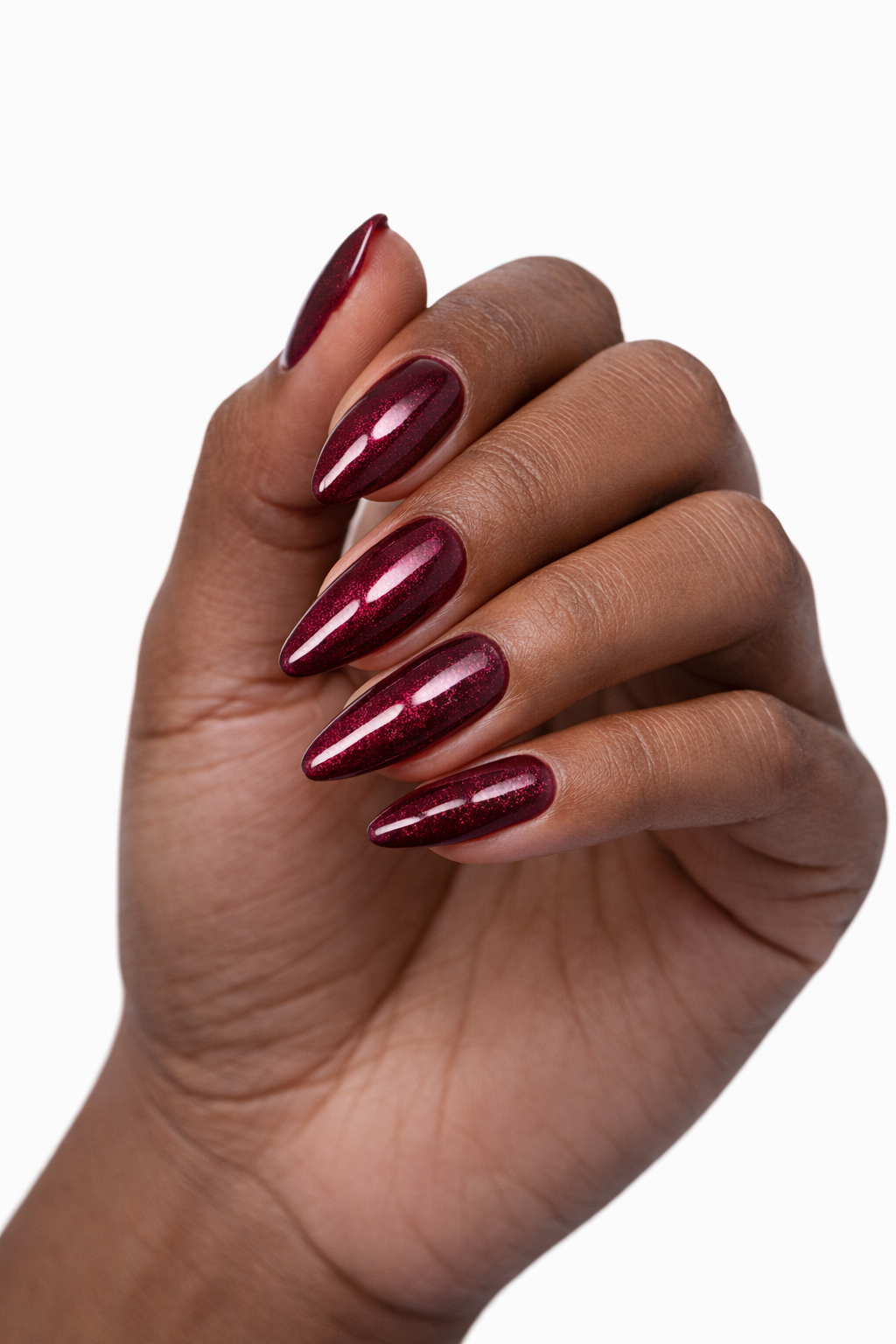 Vernis Semi-Permanent Gel UV LED 10ml – Teinte A256 Bordeaux Métallique Scintillant
