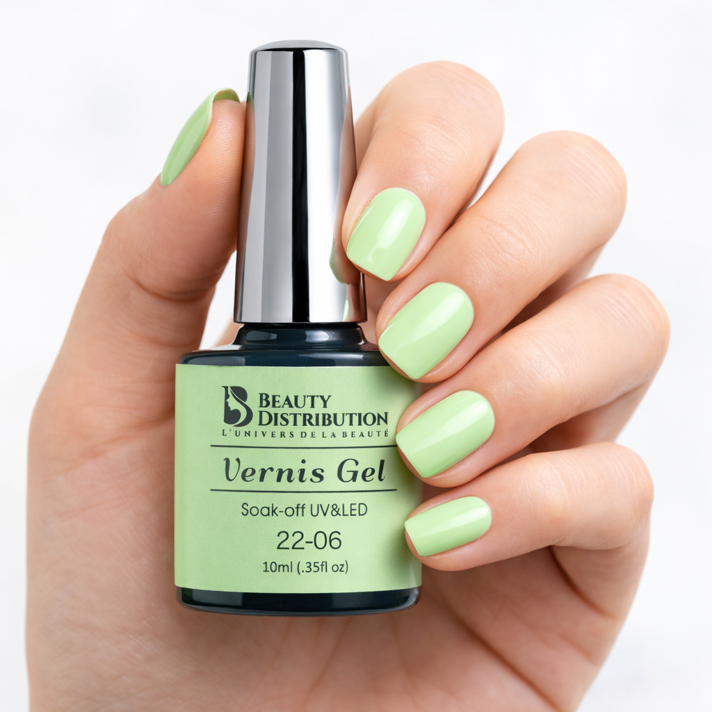 Vernis Semi-Permanent 22-06 – Lime Pastel & Fraîcheur Printanière