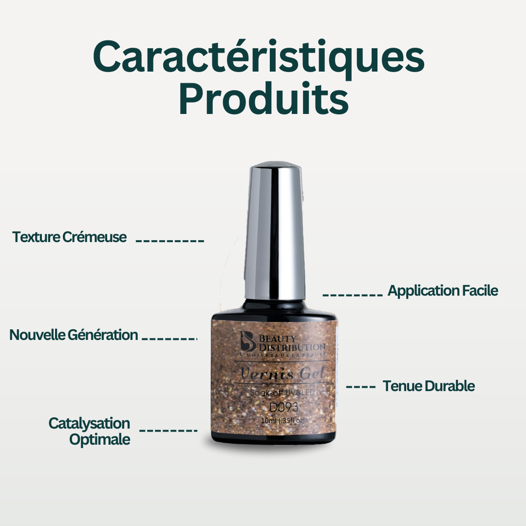 Esmalte en gel Road Trip Golden Glitz D093