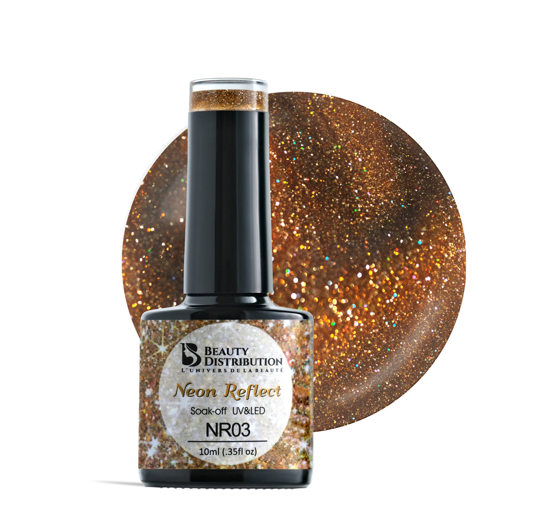 Vernis Semi-Permanent Néon Reflect NR03 – Éclat Solaire & Reflets Flash