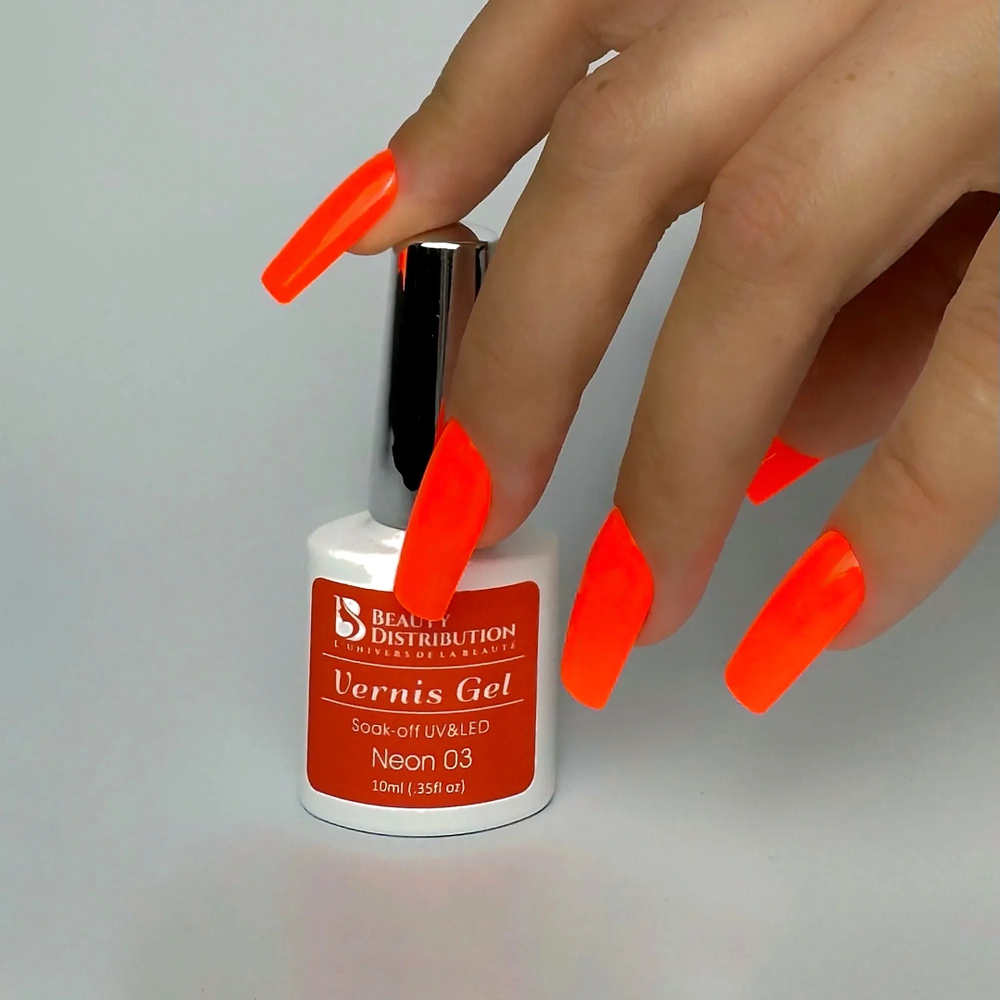 Vernis Semi-Permanent Orange Néon 03