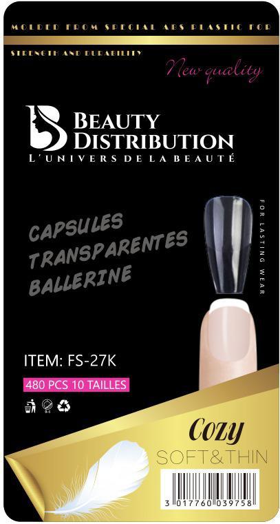 Capsules transparentes ballerine (ballerina) 480 PCS - 10 tailles