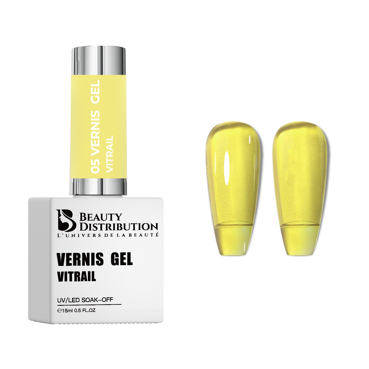 Vernis Gel UV/LED Vitrail Jaune Clair