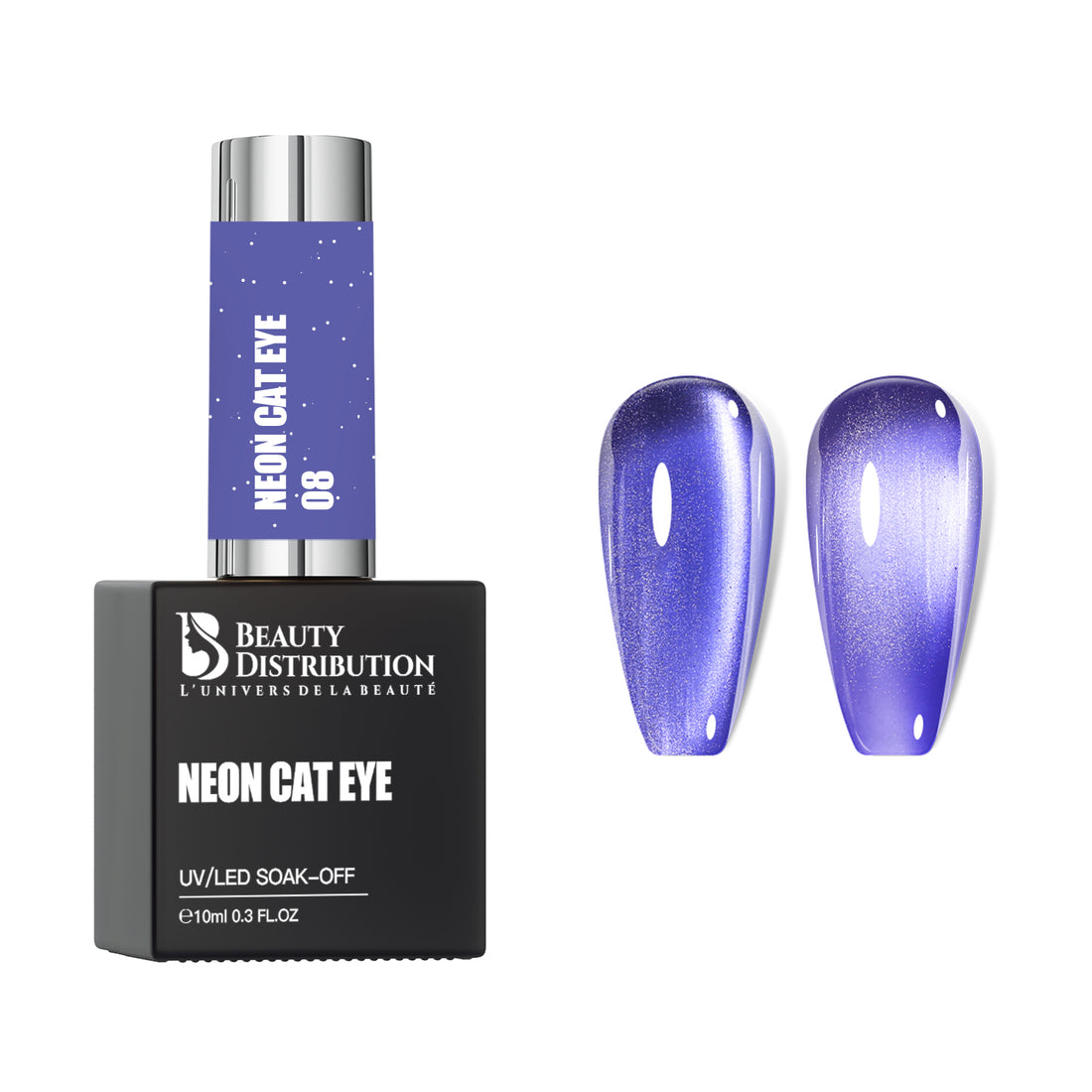 Vernis Semi-Permanent Neon Cat Eye Violet Électrique