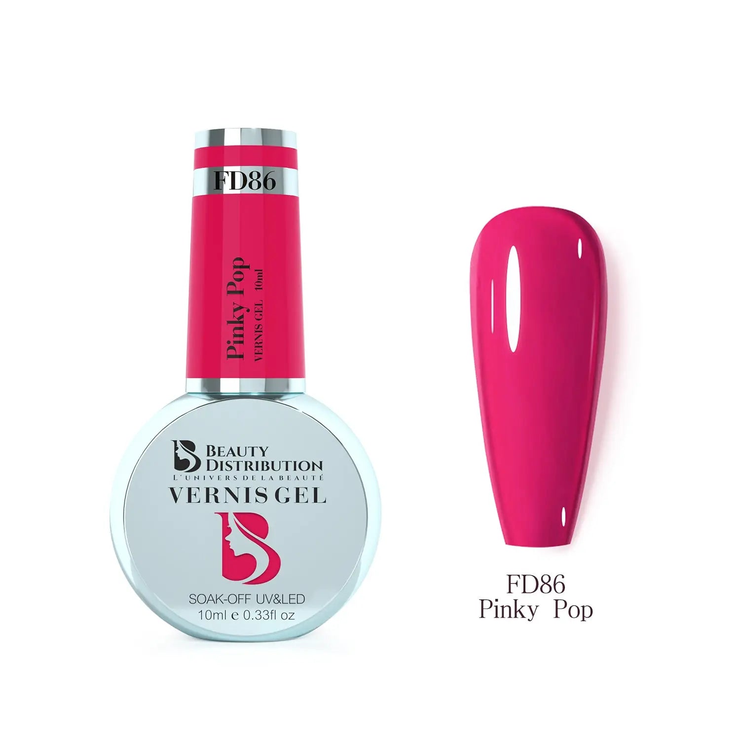 Vernis Semi-Permanent Pinky Pop FD86 Effet Jelly Vitrail (10ml)