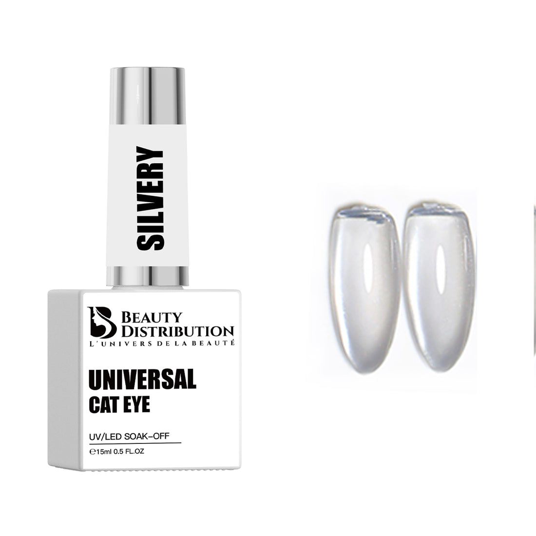 Gel Polish Cat Eye Silvery 15 ml