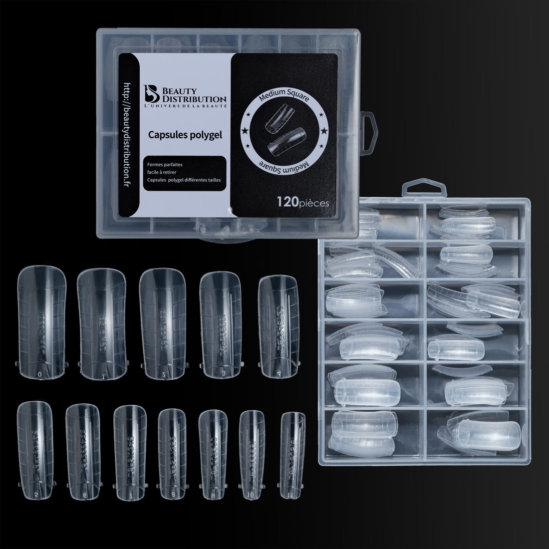 Capsules Polygel Medium Square 120 pcs