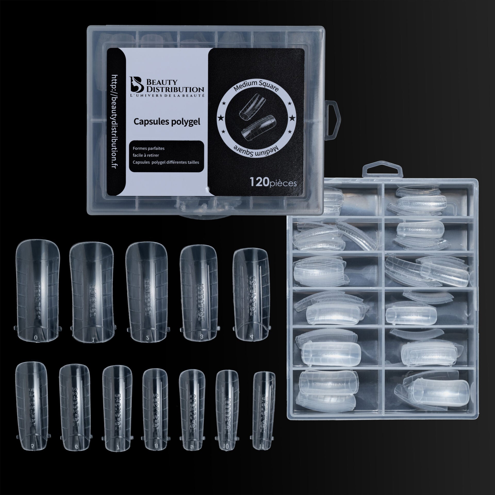 Polygel Medium Square capsules 120 pcs