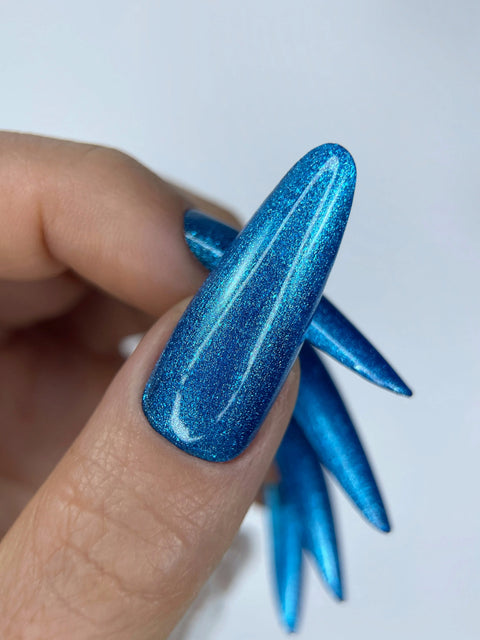 Vernis Semi-Permanent UV/LED A221 Bleu Lagon Pailleté  Beauty Distribution - Beauty Distribution