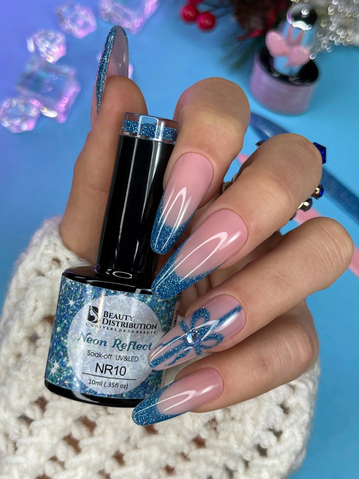 Vernis Semi-Permanent NR10 – Neon Reflect : Le Bleu Abyssal Étincelant Beauty Distribution