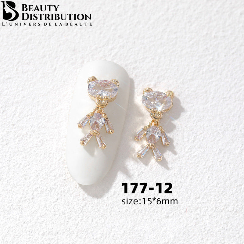 3 Bijoux pour ongles à strass 177-12