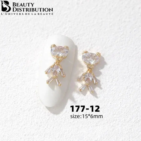 3 Bijoux pour ongles à strass 177-12 Beauty Distribution