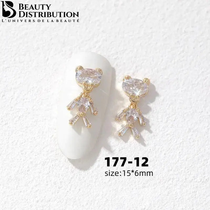 3 Bijoux pour ongles à strass 177-12 Beauty Distribution