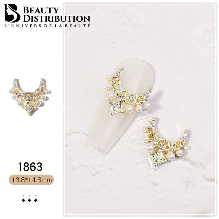 3 Bijoux d'Ongles "Majesty Tiara" Strass & Perles 1863  L'Éclat Royal Beauty Distribution