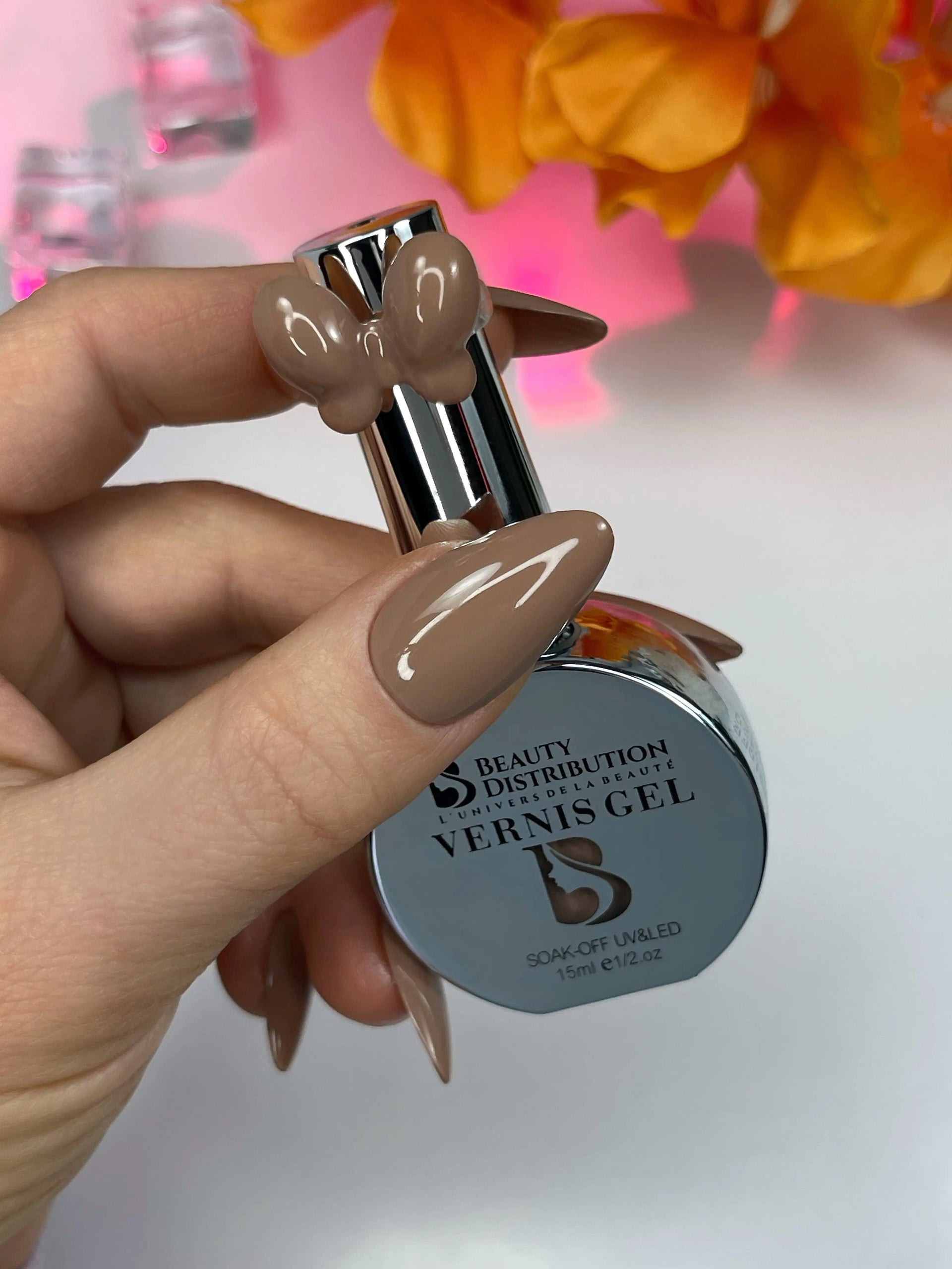 Vernis Semi-Permanent Gel UV/LED - Teinte A049 Marron Caramel Beauty Distribution
