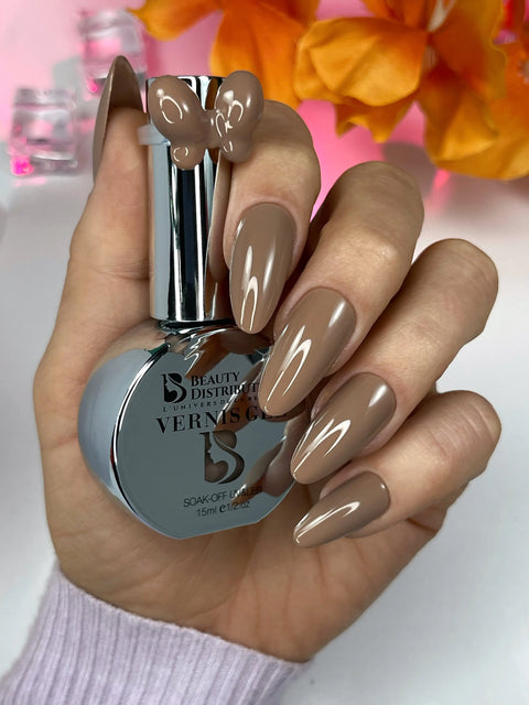 Vernis Semi-Permanent Gel UV/LED - Teinte A049 Marron Caramel Beauty Distribution