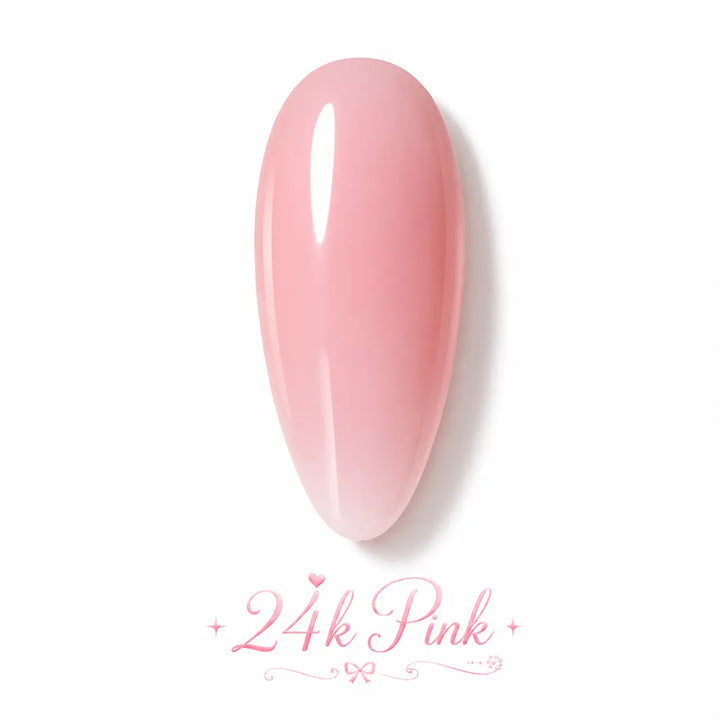 vernis gel 24K Pink Beauty Distribution, teinte rose nude brillante, capsule ongle élégante, finition glossy, vernis semi-permanent UV/LED pour manucure professionnelle.