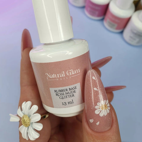 Rubber Base Rose Nude Glitter 13ml – L’Éclat Subtil pour un Gainage Scintillant Beauty Distribution