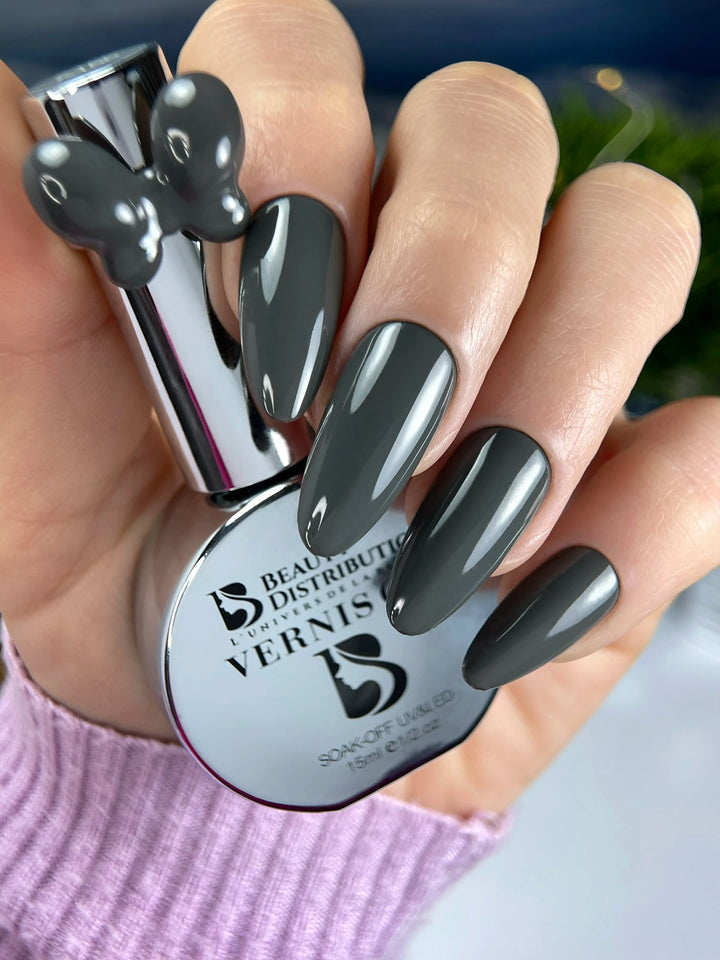 Vernis Semi-Permanent Gris Anthracite A156 15ml Beauty Distribution