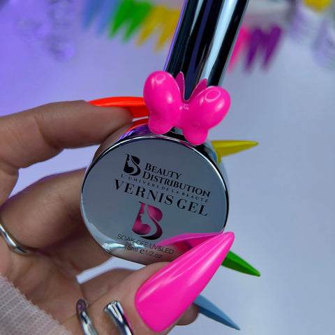 Vernis Semi-Permanent Gel UV LED 10ml – Teinte Néon 10 Rose Fluo Éclatant Beauty Distribution
