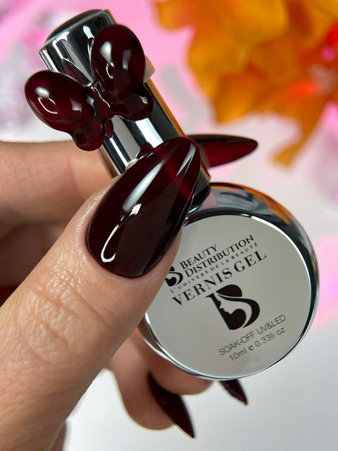 Vernis Semi-Permanent A258 – Cerise Noir Intense (10ml) – UV/LED - Beauty Distribution