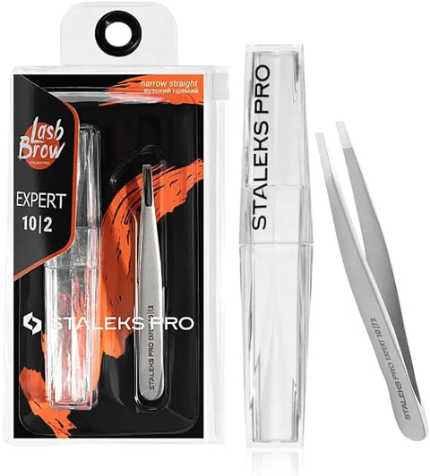 Pince À Épiler Staleks  Pour Sourcils EXPERT 10 TYPE 2 (Bords Étroits Droits) - Beauty Distribution