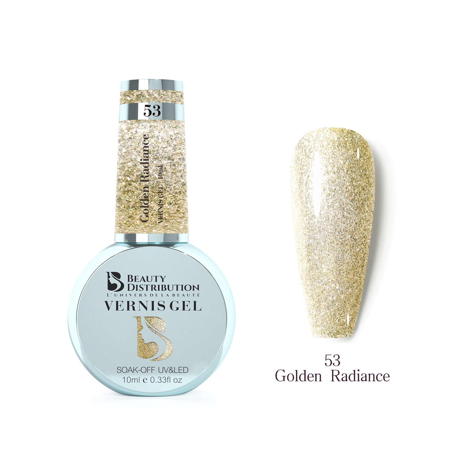 Vernis Semi-Permanent Golden Radiance 53 : L'Éclat Solaire d'un Bijou