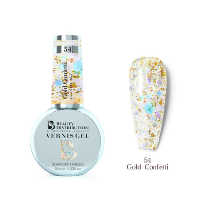 Gel Polish Gold Confetti