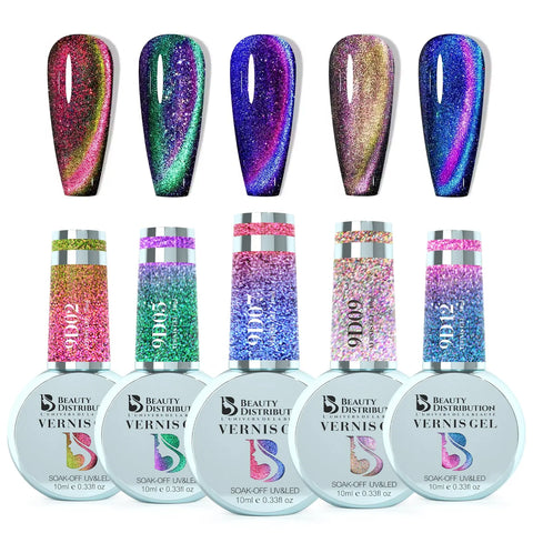 Vernis Semi-Permanent 9D09 – Multi-Reflets Holo-Magnétiques Beauty Distribution