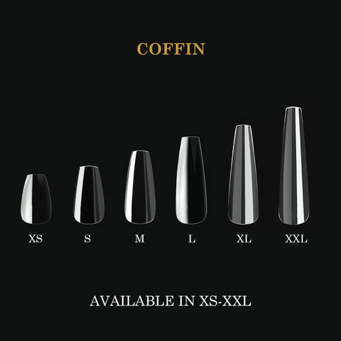 Capsules Prémium Ongles Gel Coffin Long Courbure Prononcée - Kit Pro 600 pcs Gel X Beauty Distribution