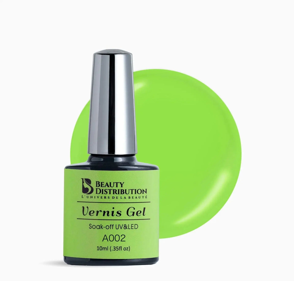 Vernis Semi-Permanent Sparkling Neon Green A002 Beauty Distribution