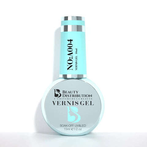Vernis Semi-Permanent Gel UV LED 10ml – Teinte A004 Turquoise Pastel / Menthe Beauty Distribution