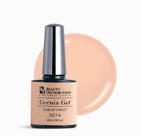 Vernis Semi-Permanent Gel UV LED A014 La Douceur d'un Nude Pêche Velouté - Beauty Distribution