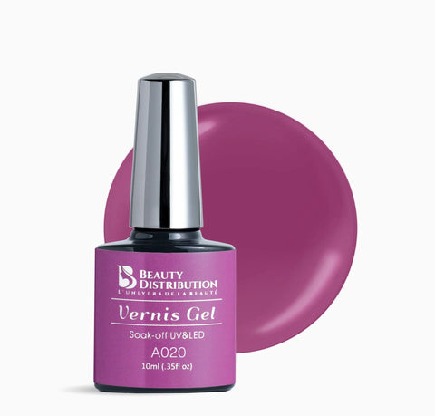 Vernis Semi-Permanent A020 - Beauty Distribution Mauve Intense 10ml - Beauty Distribution