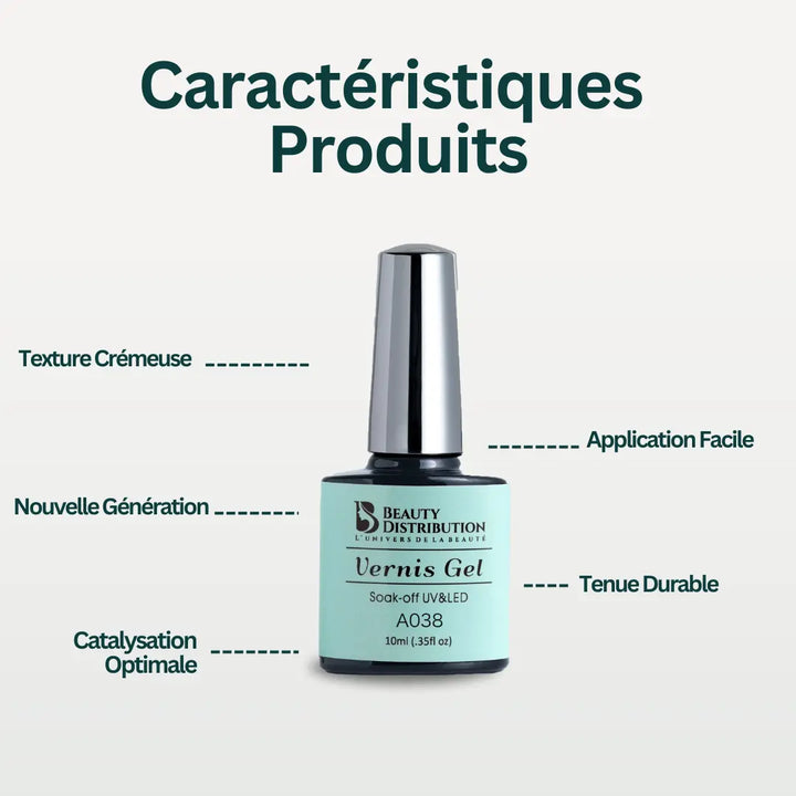 Vernis Semi-Permanent A038 – Azure Pastel : Une Parenthèse de Fraîcheur Beauty Distribution