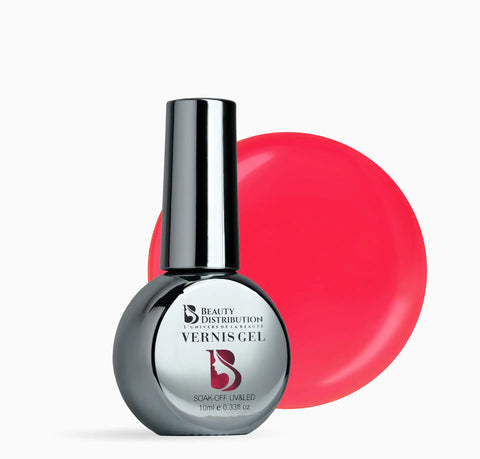 Vernis Semi-Permanent A042 – Rouge Corail Néon / Flashy (10ml) – UV/LED Beauty Distribution