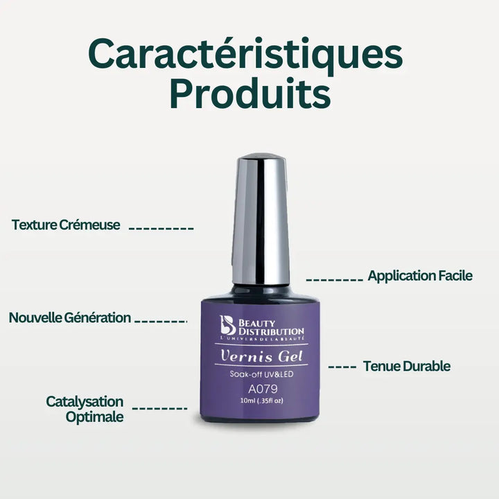 💙 Vernis Semi-Permanent A079 – Bleu Royal Électrique & Intense Beauty Distribution
