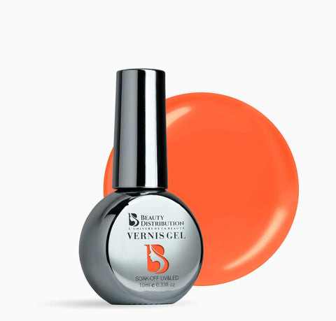 Vernis Semi-Permanent Gel UV LED 10ml Teinte A091 Orange Corail Vibrant - Beauty Distribution